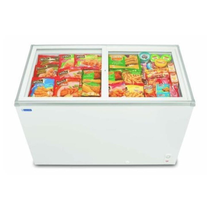 Dynastar 220 Volt Glass Top chest display Freezer 310 Liter Sliding Door Chest Freezer 220V 50Hz EGT310FOD