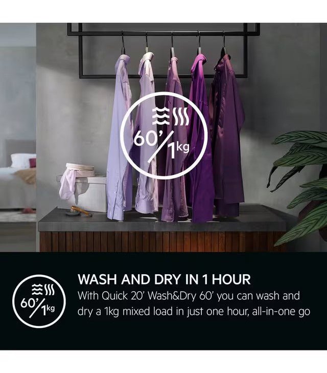 AEG 220 volts steam washer dryer combo 220v 240 volt 9 kg washer 5 kg dryer combo 50 hz for use overseas model LWR7195220v
