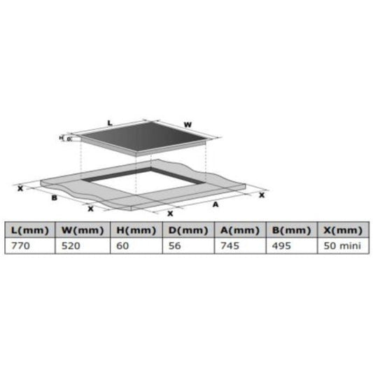 Cata Europe 30 inch induction cooktop 4 burner 220 volts 50 hz 60hz  77cm