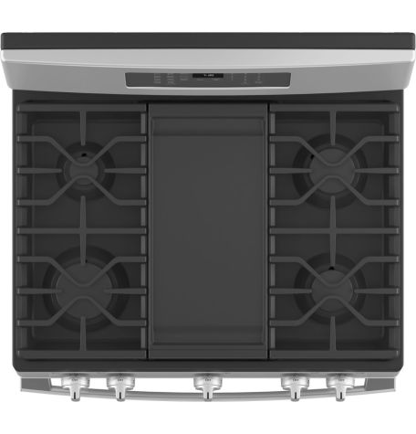 GE 220 volts gas range with Self Clean Steam Clean Air Fry convection and 5 burners with griddle 220v 240 volts 50 hz / 60 hz model JGB735220ss
